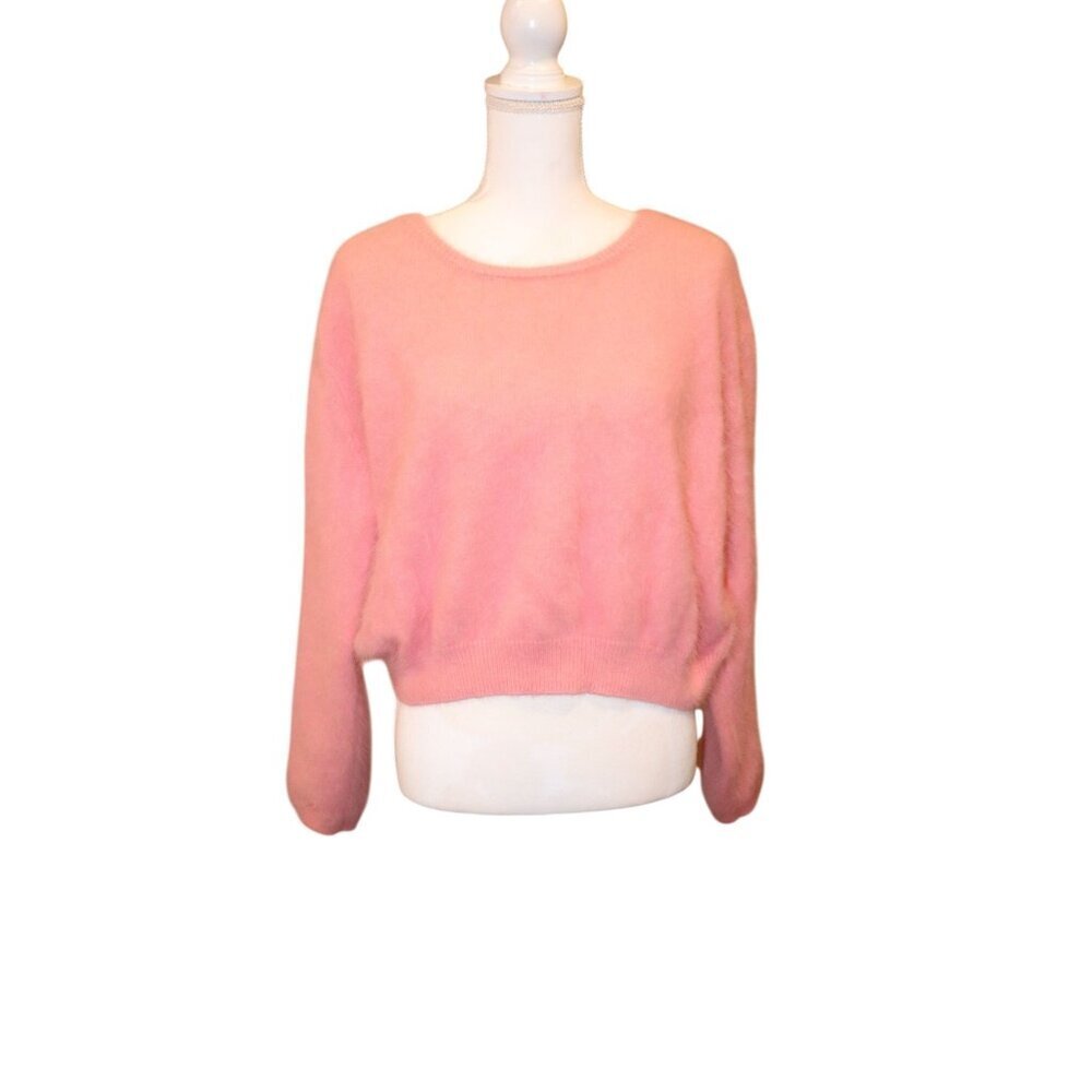 World Of Nomads Pink Cashmere Blend Cropped Sweater, Medium